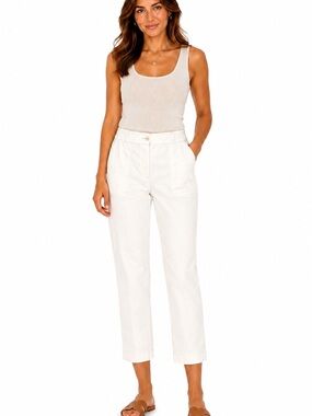 Tommy Bahama Stretch Women’s Size 8 White Cotton Cropped Ankle Pants